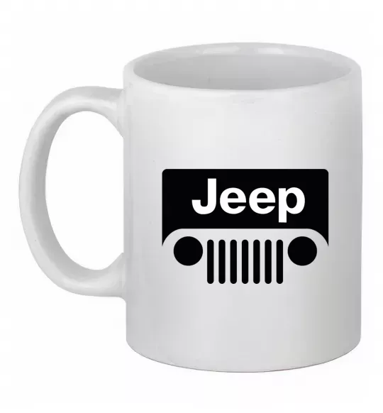 Чашка керамическая Jeep машина Белый фото