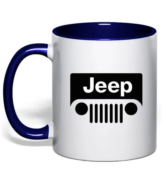 Чашка с цветной ручкой Jeep машина Глубокий темно-синий фото