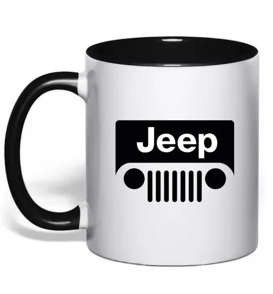 Чашка с цветной ручкой Jeep машина Черный фото