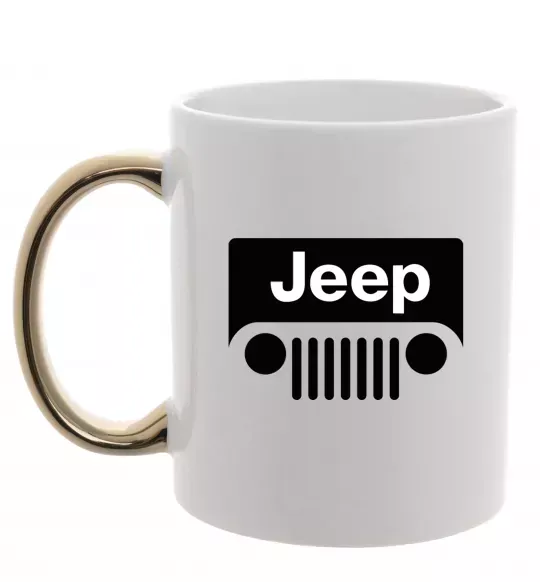Чашка с цветной ручкой Jeep машина Золото фото