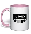 Чашка с цветной ручкой Jeep машина Нежно розовый фото