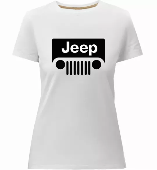 Жіноча преміум футболка Jeep машина Білий фото