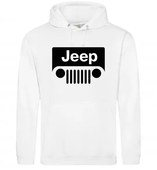 Мужская толстовка (худи) Jeep машина Белый фото