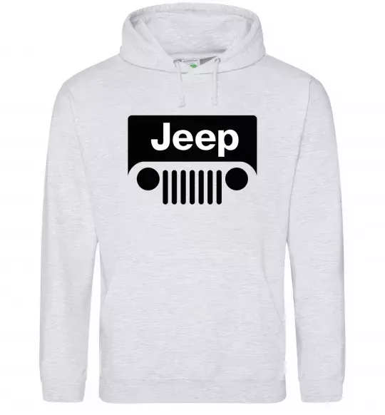 Мужская толстовка (худи) Jeep машина Серый меланж фото
