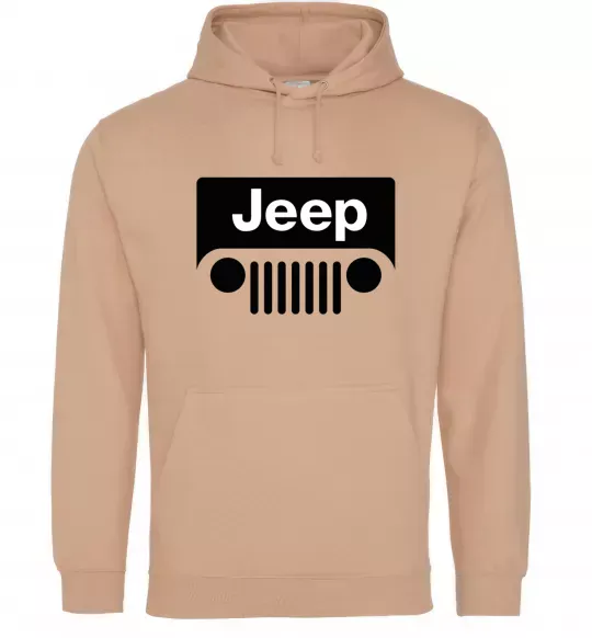 Мужская толстовка (худи) Jeep машина Песочный фото