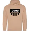 Женская толстовка (худи) Jeep машина Песочный фото