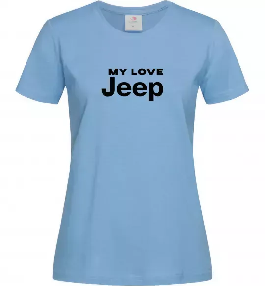 Женская футболка My love Jeep Голубой фото