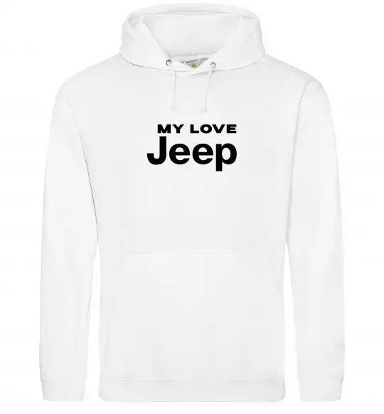 Мужская толстовка (худи) My love Jeep Белый фото