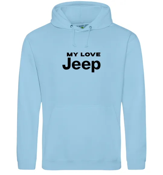 Мужская толстовка (худи) My love Jeep Голубой фото