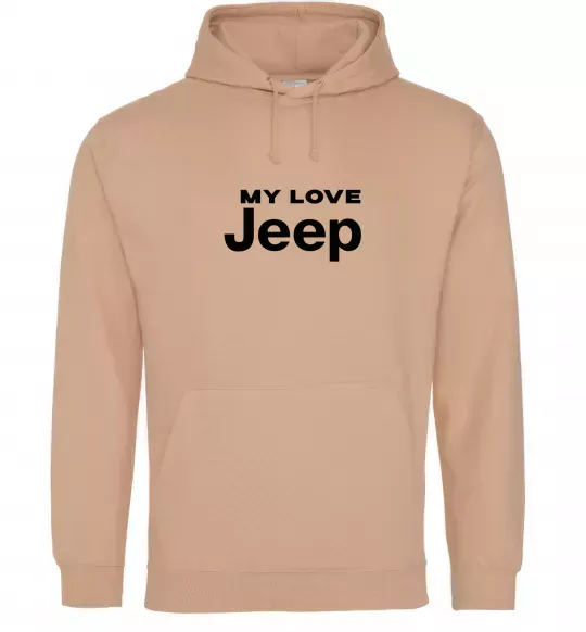 Женская толстовка (худи) My love Jeep Песочный фото