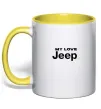 Чашка с цветной ручкой My love Jeep Солнечно желтый фото