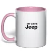 Чашка с цветной ручкой My love Jeep Нежно розовый фото