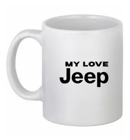 Чашка керамічна I <3 Jeep Білий фото