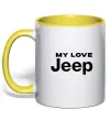 Чашка з кольоровою ручкою My love Jeep Лимонний фото