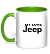Чашка з кольоровою ручкою My love Jeep Лаймовий фото