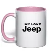 Чашка з кольоровою ручкою My love Jeep Ніжно рожевий фото