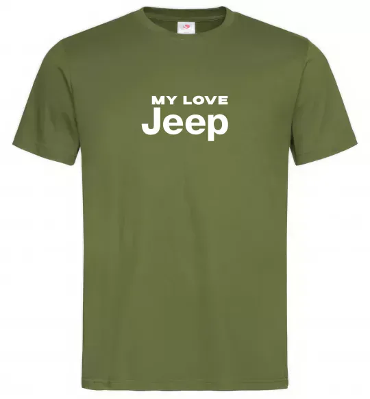 Мужская футболка My love Jeep Оливковый фото