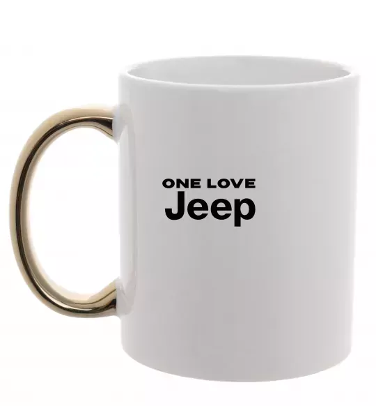 Чашка с цветной ручкой Jeep one love Золото фото