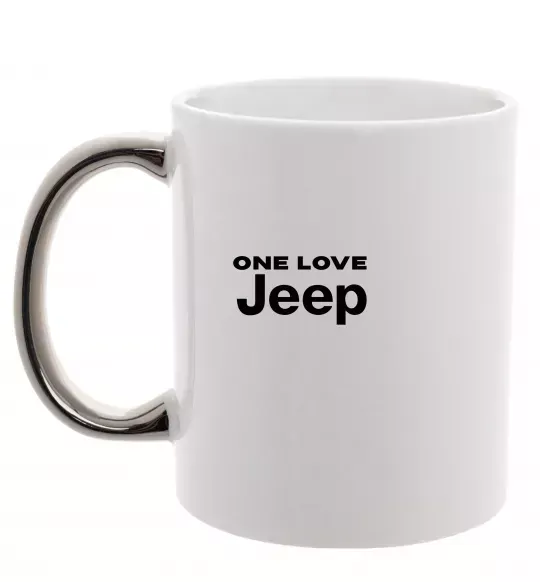 Чашка с цветной ручкой Jeep one love Серебро фото