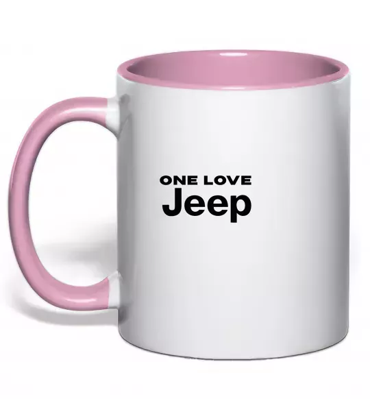 Чашка с цветной ручкой Jeep one love Нежно розовый фото