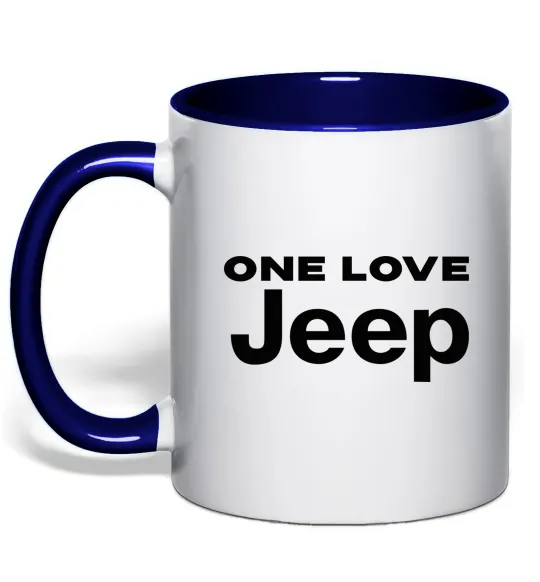 Чашка з кольоровою ручкою Jeep one love Глибокий темно-синій фото