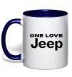 Чашка з кольоровою ручкою Jeep one love Глибокий темно-синій фото