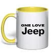 Чашка з кольоровою ручкою Jeep one love Лимонний фото