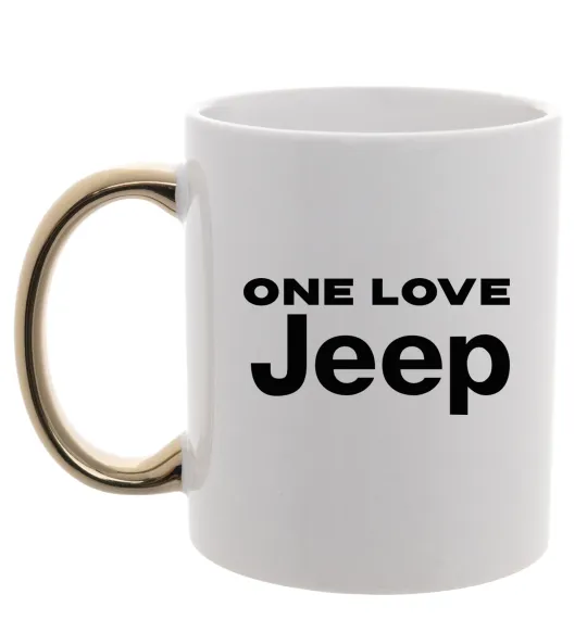 Чашка з кольоровою ручкою Jeep one love Золото фото