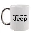 Чашка з кольоровою ручкою Jeep one love Срібло фото