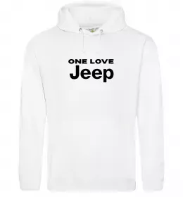 Мужская толстовка (худи) Jeep one love Белый фото