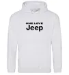 Мужская толстовка (худи) Jeep one love Серый меланж фото