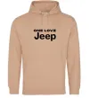 Мужская толстовка (худи) Jeep one love Песочный фото