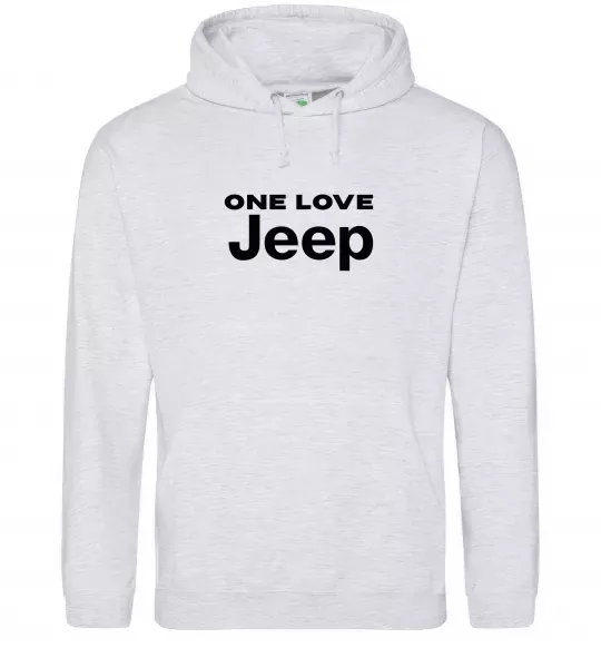 Женская толстовка (худи) Jeep one love Серый меланж фото