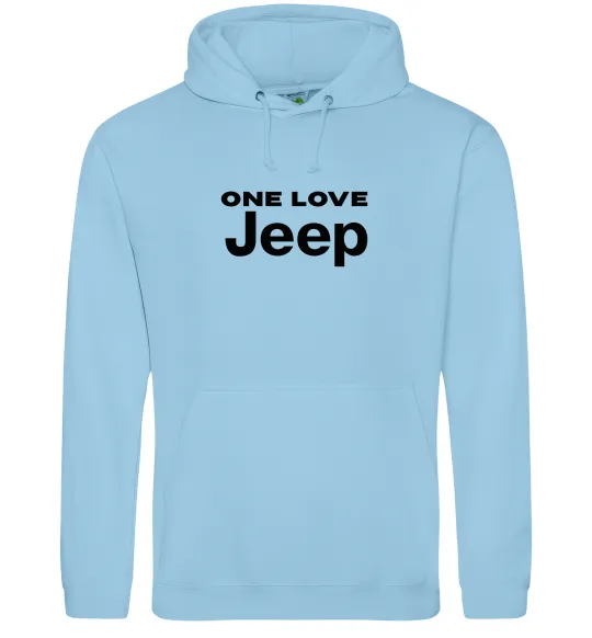 Женская толстовка (худи) Jeep one love Голубой фото
