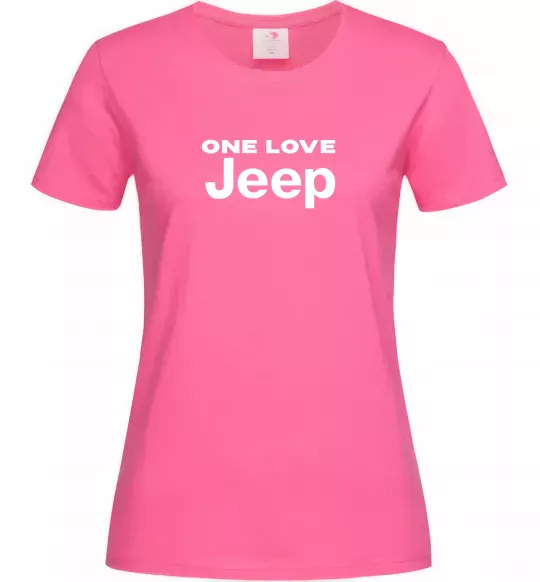 Женская футболка Jeep one love Ярко-розовый фото