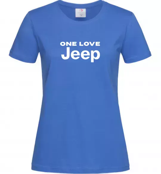 Женская футболка Jeep one love Ярко-синий фото