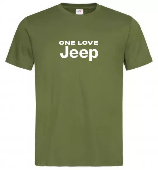 Мужская футболка Jeep one love Оливковый фото