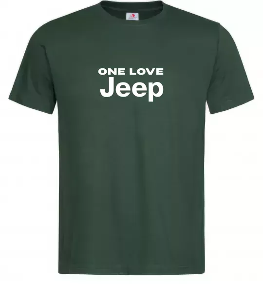 Мужская футболка Jeep one love Темно-зеленый фото