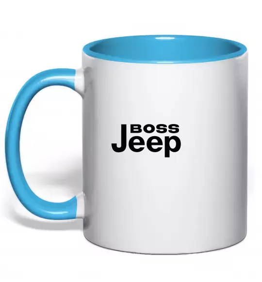 Чашка с цветной ручкой Boss Jeep Голубой фото