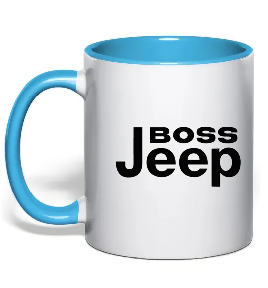 Чашка з кольоровою ручкою Boss Jeep Блакитний фото