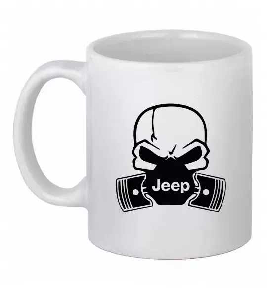 Чашка керамическая Jeep skull Белый фото