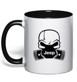 Чашка с цветной ручкой Jeep skull
