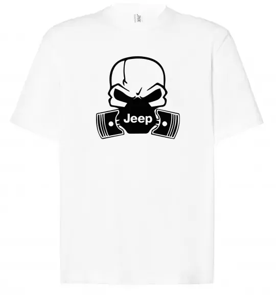 Футболка Оверсайз Jeep skull Белый фото