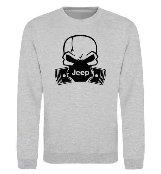 Світшот Jeep skull Сірий меланж фото