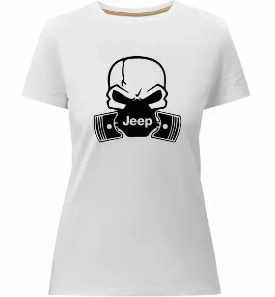 Женская премиум футболка Jeep skull Белый фото