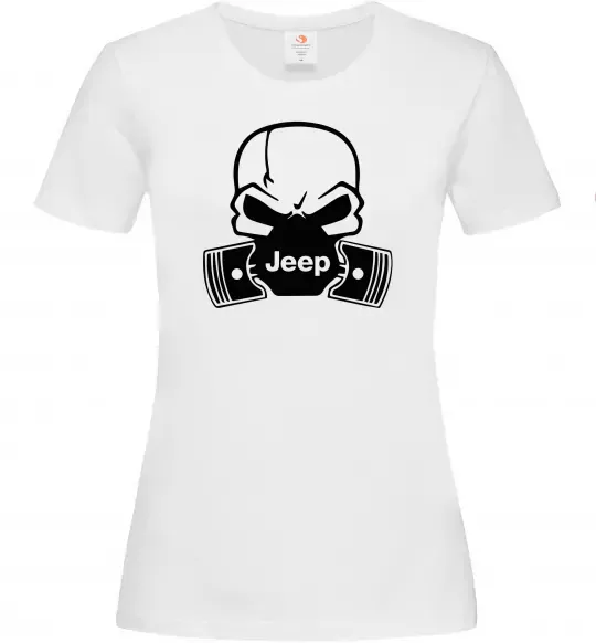 Женская футболка Jeep skull Белый фото