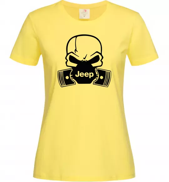 Женская футболка Jeep skull Лимонный фото
