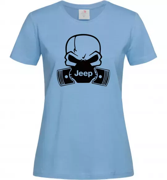 Женская футболка Jeep skull Голубой фото