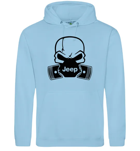 Мужская толстовка (худи) Jeep skull Голубой фото