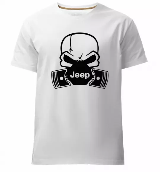 Мужская премиум футболка Jeep skull Белый фото